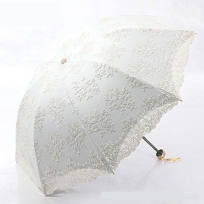 Lace Broderie Princesse Parapluie 2-3 Remplaçable Contrôle manuel Parfait pour la pluie et le soleil