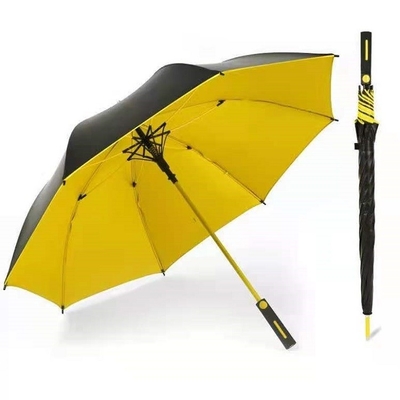 Parapluie de golf droit avec ouverture automatique et revêtement noir en fibre de verre