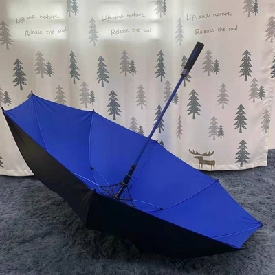 Parapluie de golf droit avec ouverture automatique et revêtement noir en fibre de verre