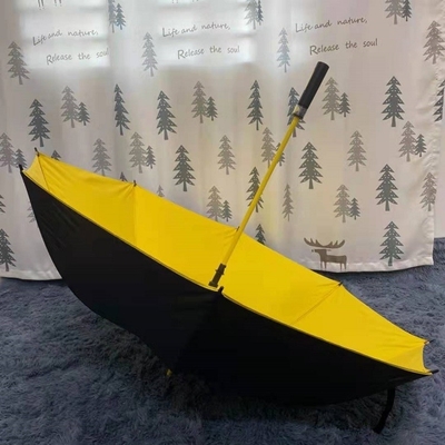 Parapluie de golf droit avec ouverture automatique et revêtement noir en fibre de verre