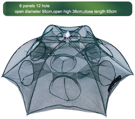 Réseaux de pêche portatifs pièges à appâts à la main avec maille de 3 mm et pliage de 65 cm
