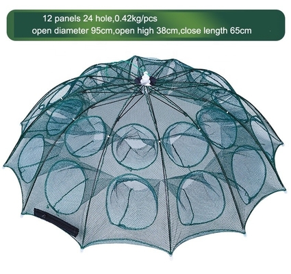 Réseaux de pêche portatifs pièges à appâts à la main avec maille de 3 mm et pliage de 65 cm