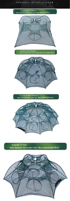 Réseaux de pêche portatifs pièges à appâts à la main avec maille de 3 mm et pliage de 65 cm