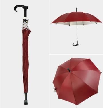 108 cm de diamètre ouvert, parapluie droite, bâton de marche avec choix de motifs réfléchissants