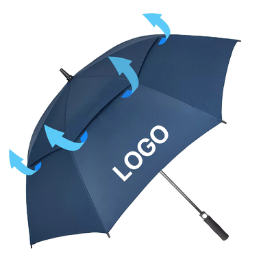 Logo personnalisé Grand parapluie double ventilé parapluie de golf étanche au vent pour le retour à l'école