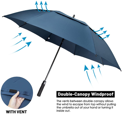 Logo personnalisé Grand parapluie double ventilé parapluie de golf étanche au vent pour le retour à l'école