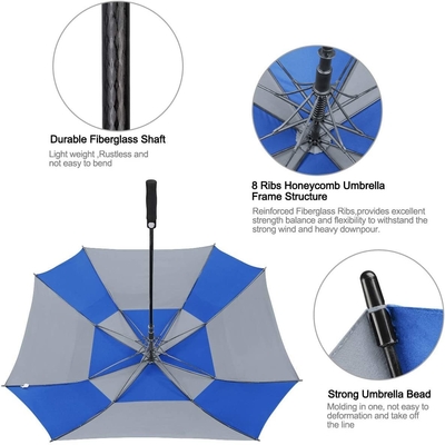 Logo personnalisé Grand parapluie double ventilé parapluie de golf étanche au vent pour le retour à l'école