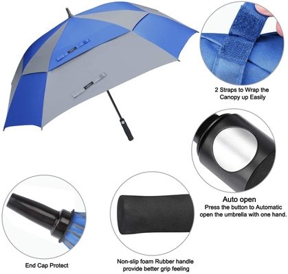 Logo personnalisé Grand parapluie double ventilé parapluie de golf étanche au vent pour le retour à l'école