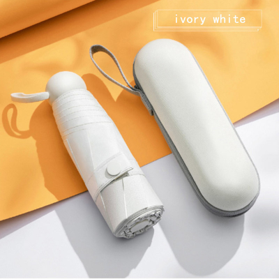 5 Parapluie pliable Petite poche Parapluie ensoleillée et pluvieuse Femmes Conception double écran solaire