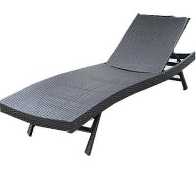 Chaise de salon en rotin en extérieur balcon pliable Lit inclinable pour villa et piscine