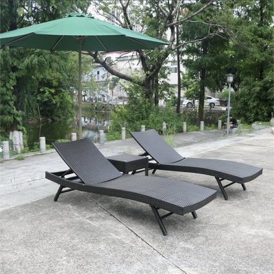 Chaise de salon en rotin en extérieur balcon pliable Lit inclinable pour villa et piscine