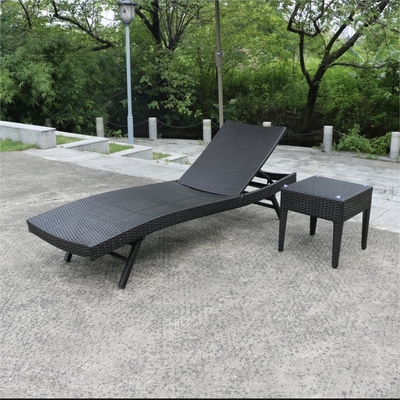 Chaise de salon en rotin en extérieur balcon pliable Lit inclinable pour villa et piscine