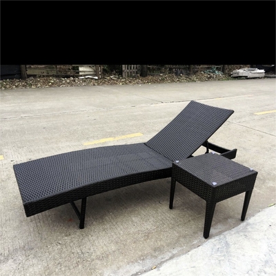 Chaise de salon en rotin en extérieur balcon pliable Lit inclinable pour villa et piscine
