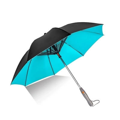 Cadre en fibre de verre Auto-ouvrir le ventilateur de charge USB parapluie avec pulvérisation d'eau et protection UV
