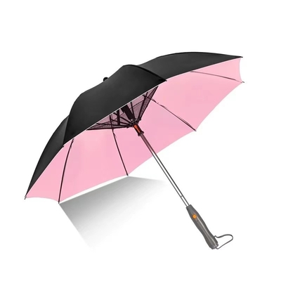 Cadre en fibre de verre Auto-ouvrir le ventilateur de charge USB parapluie avec pulvérisation d'eau et protection UV