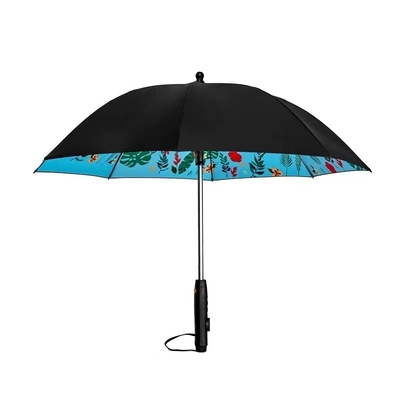 Cadre en fibre de verre Auto-ouvrir le ventilateur de charge USB parapluie avec pulvérisation d'eau et protection UV