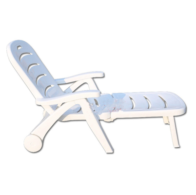 Chaise de salon de patio en rotin blanc lit inclinable pliable pour appartement balcon et villa
