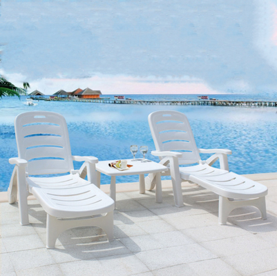 Chaise de salon de patio en rotin blanc lit inclinable pliable pour appartement balcon et villa