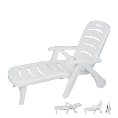 Chaise de salon de patio en rotin blanc lit inclinable pliable pour appartement balcon et villa