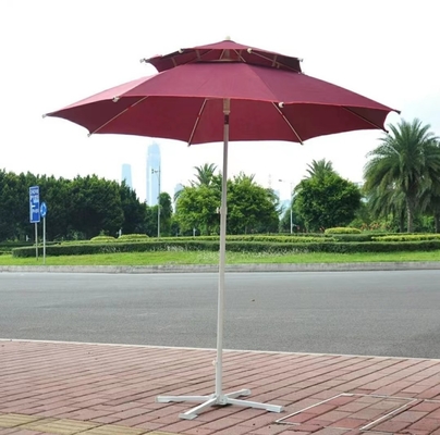 Meubles d'extérieur Parapluie en fibre double de 2,5 m pour protection solaire et étanche au vent
