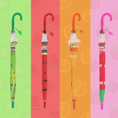 Manche courbée droit Impression de fruits parapluie pour enfant Création créative pour cadeau pour enfants
