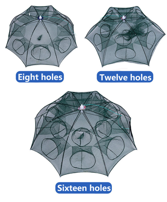 Réseau de parapluie de cage à poissons pliable multicouche pour cage à crevettes en plastique/métal par filet