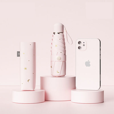 Protection contre les rayons UV Pour femmes, pluie et soleil Double parapluie Vinyle avec commande manuelle