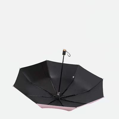 Crème solaire UV Vinyl Femelle Trois parapluie solaire pliable avec impression de dessins personnalisés