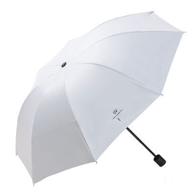 Crème solaire UV Vinyl Femelle Trois parapluie solaire pliable avec impression de dessins personnalisés