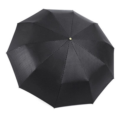 Parapluie à poignée en bois automatique pour homme avec arbre en bois massif et design rétro