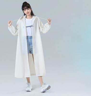 Manteau de pluie portable Long poncho à la mode pour les voyages Taille conventionnelle et couleur solide