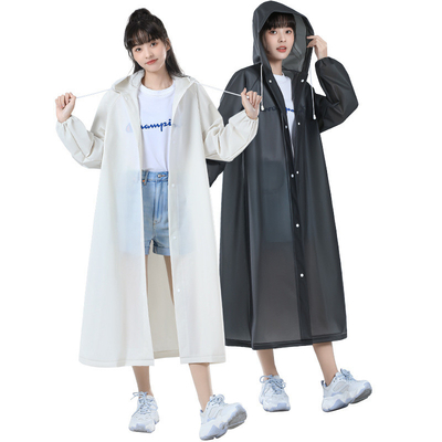 Manteau de pluie portable Long poncho à la mode pour les voyages Taille conventionnelle et couleur solide