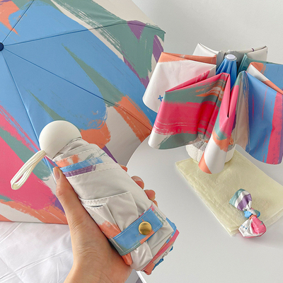 Impression numérique complète automatique trois couches pliables parapluie solaire pour les voyages d'occasion