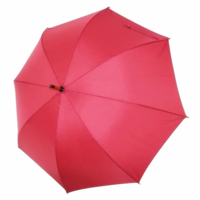 Auto-ouverture du parapluie à bâton en fibre de verre avec poignée en bois et conception personnalisée