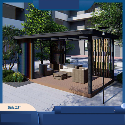 Villa sur mesure Cour d'ombre Pavillon en verre moderne avec un design simple à quatre coins