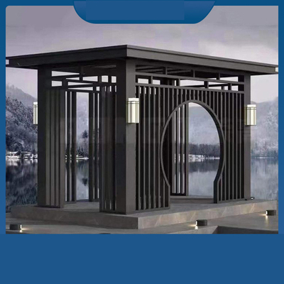 Villa sur mesure Cour d'ombre Pavillon en verre moderne avec un design simple à quatre coins