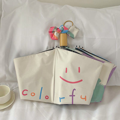 Matériau en tissu de polyester 190T Parapluie semi-automatique Paraguas UV Mini pour extérieur