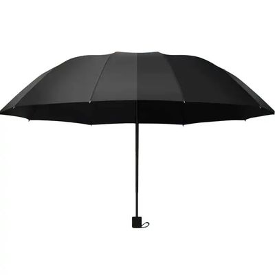 Parapluie pliable à la main en bois noir en aluminium commercial avec style minimaliste