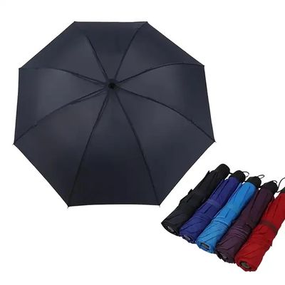 Parapluie pliable à la main en bois noir en aluminium commercial avec style minimaliste