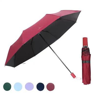 Parapluie pliable à la main en bois noir en aluminium commercial avec style minimaliste
