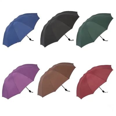 Parapluie pliable à la main en bois noir en aluminium commercial avec style minimaliste