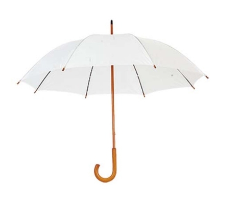 Des parapluies de couleur sur mesure en Espagne avec un cadre en fibre de verre et une poignée en bois