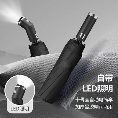 Logo personnalisé imprimé lampe de poche LED parapluie double côtes et design résistant aux UV