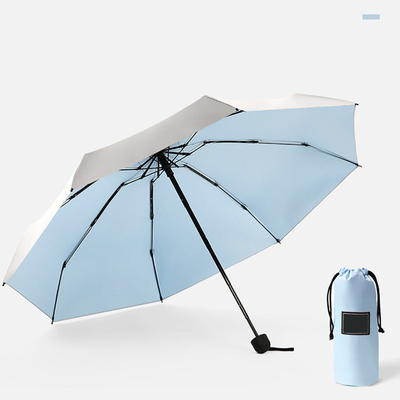 Mini parapluie manuelle de poche avec imprimé de logo personnalisé et côtes en fibre de verre en aluminium