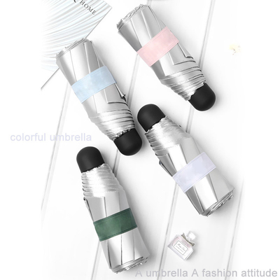 Mini parapluie manuelle de poche avec imprimé de logo personnalisé et côtes en fibre de verre en aluminium