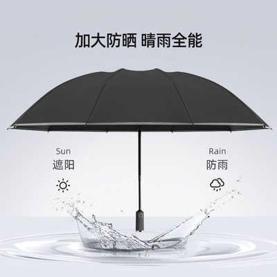 Grand parapluie en fibre de verre à trois couches pour la protection contre le vent et la pluie