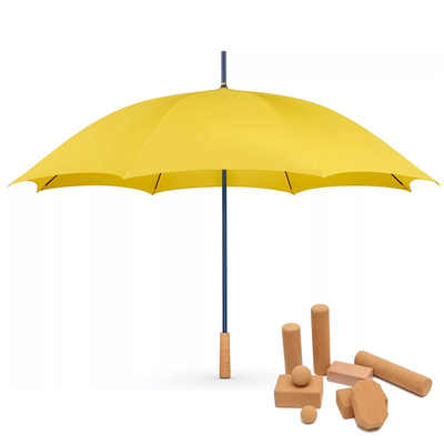 Parapluie de golf en bois à poignée de liège RPET écologique pour une marque personnalisée