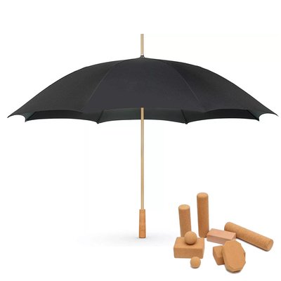 Parapluie de golf en bois à poignée de liège RPET écologique pour une marque personnalisée