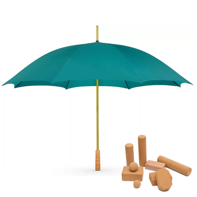 Parapluie de golf en bois à poignée de liège RPET écologique pour une marque personnalisée