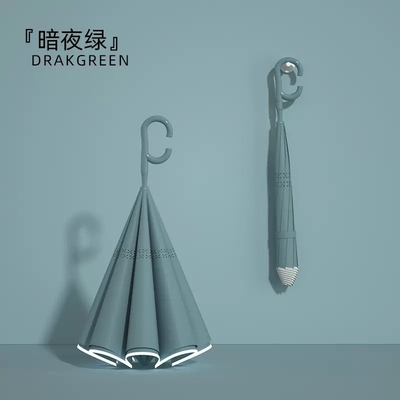Grand parapluie double avec pliage libre et fonction de suspension de poignée droite inclus